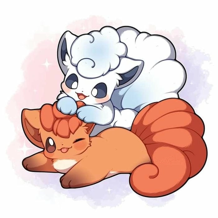 Hình ảnh cáo chín đuôi chibi cực kỳ sinh động