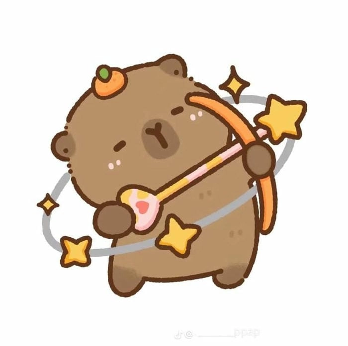 Capybara cute chibi đáng yêu thu hút mọi ánh nhìn