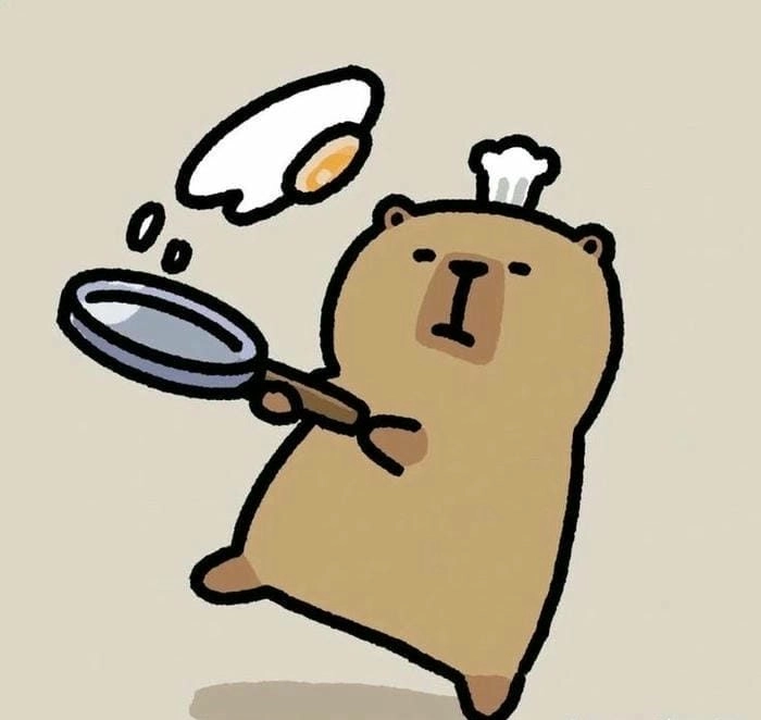 Hình ảnh capybara cute chibi đáng yêu phù hợp làm hình nền