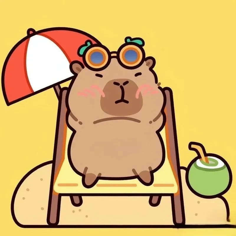 Hình vẽ hình vẽ capybara chibi đơn giản dễ thực hiện cho người yêu vẽ