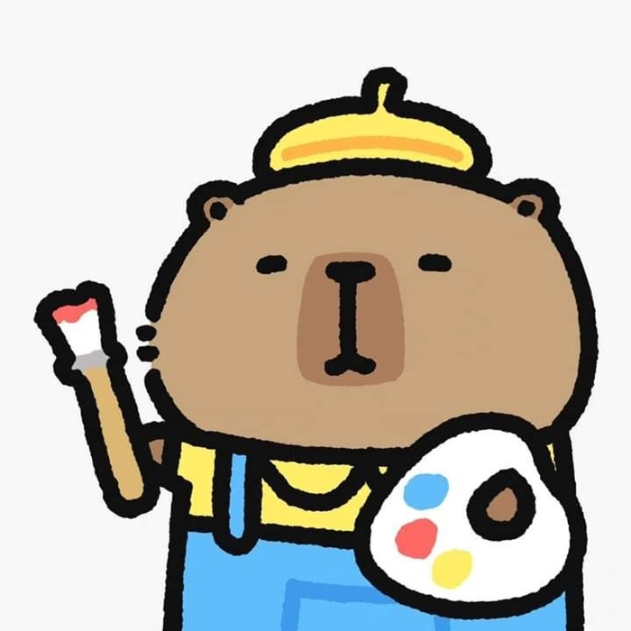 Capybara chibi vô tri hình vẽ dễ thương theo phong cách hài hước