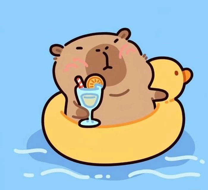 Ảnh capybara chibi cute phù hợp làm avatar mạng xã hội