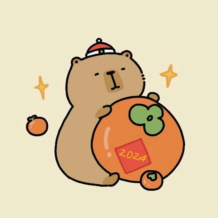 Chibi capybara đáng yêu với phong cách vẽ độc đáo
