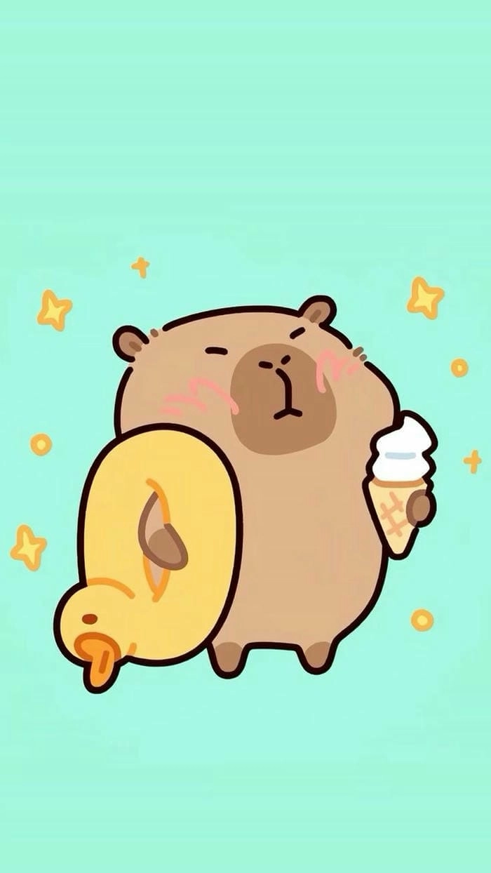 Chibi hình nền capybara cute chibi đẹp mắt cho điện thoại và máy tính