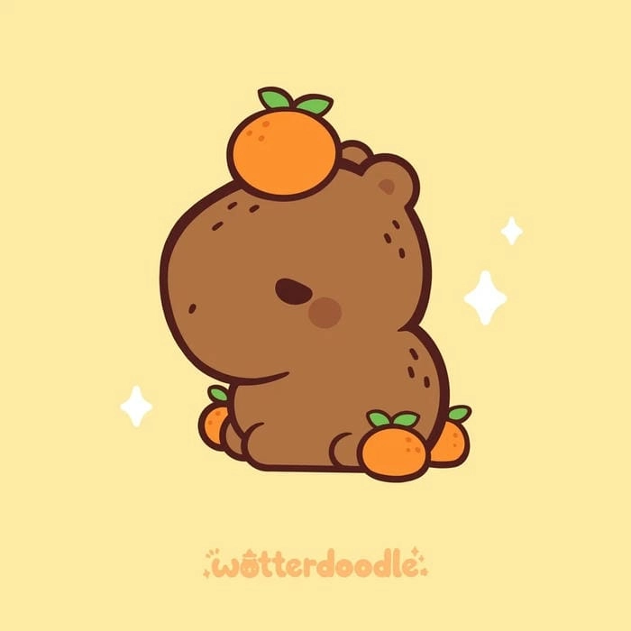 Capybara chibi cute hình nền ngộ nghĩnh cho thiết bị của bạn