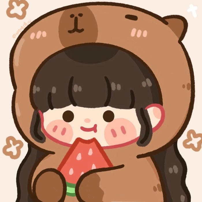 Capybara vẽ chibi đơn giản với đường nét dễ thương