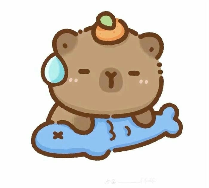 Chibi hình ảnh capybara cute chibi siêu đáng yêu dành cho fan động vật