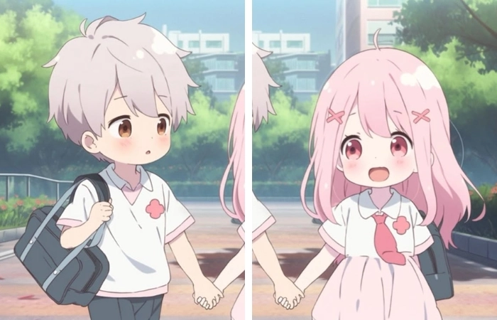 Hình chibi cute cặp giúp trang cá nhân thêm phần nổi bật