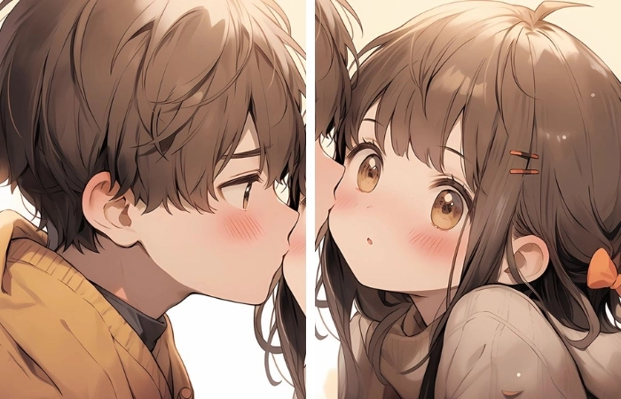 Hình ảnh cặp đôi hôn nhau anime giúp lưu giữ khoảnh khắc ngọt ngào