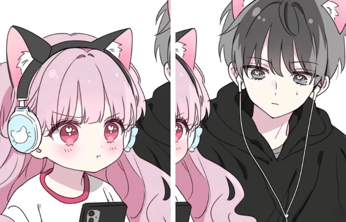Hình cặp anime cute dành cho những ai yêu thích sự đáng yêu