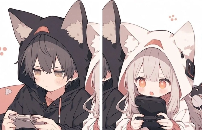 Hình cặp đôi cute anime mang đến sự dễ thương và tinh nghịch