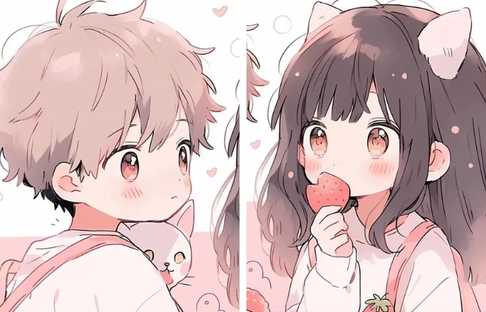 Hình nền anime cặp đôi mang đến phong cách dễ thương