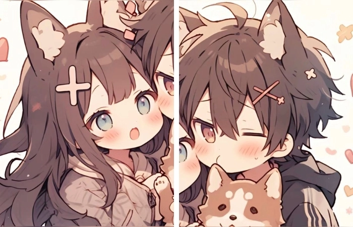 Hình nền anime cặp đôi cute giúp hình ảnh thêm sinh động