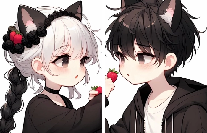 Ảnh cặp anime chibi giúp trang cá nhân thêm sinh động