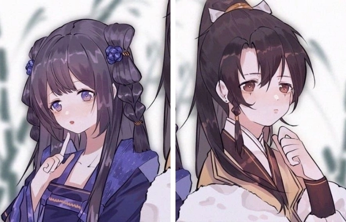 Hình ảnh anime cặp đôi cổ trang dành cho những ai yêu thích phong cách hoài cổ