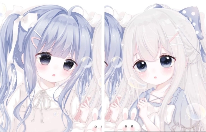 Ảnh anime nữ cặp đôi dành cho những ai yêu thích sự dễ thương