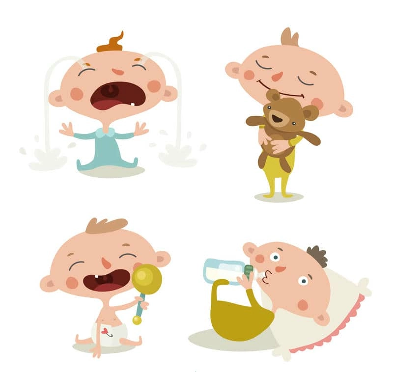 Mẫu ảnh chibi thôi nôi bé trai cực yêu