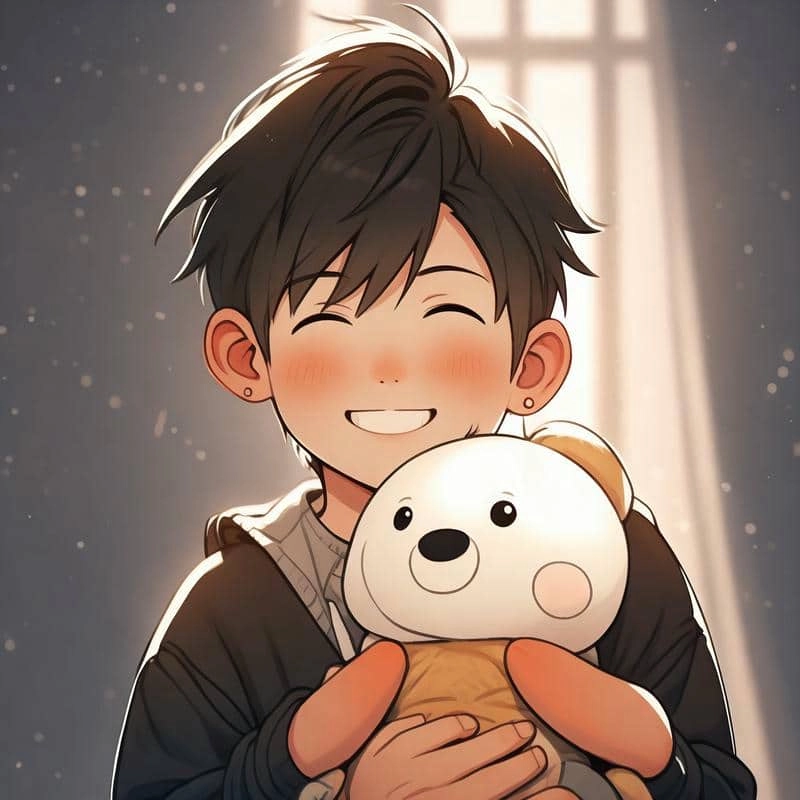 Sáng tạo thiệp từ ghép ảnh chibi bé trai siêu đáng yêu