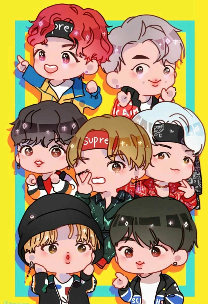 Bộ hình nền bts chibi cute làm fan mê mẩn