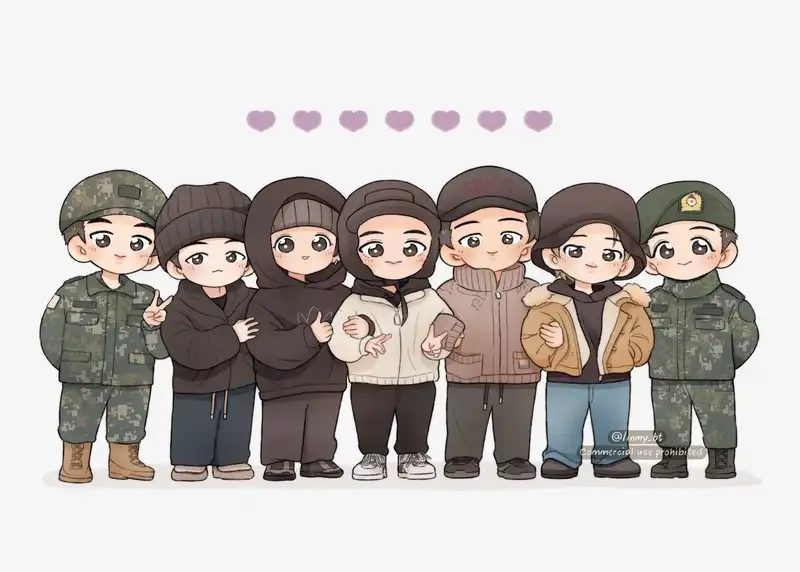 Hình bts chibi christmas cho mùa lễ hội
