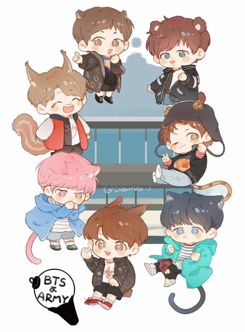 Chiêm ngưỡng ngay ảnh chibi bts cute độc đáo