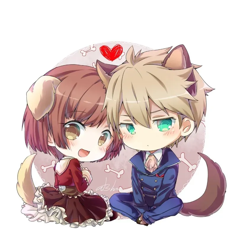 Đổi mới điện thoại với hình nền chibi cặp