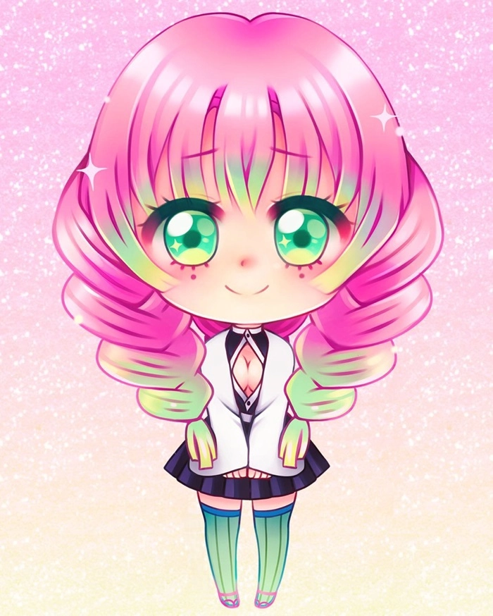 Ngắm bộ hình mitsuri chibi rực rỡ tinh nghịch