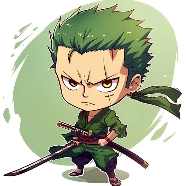 Bộ đôi zoro luffy chibi ngầu chất chơi
