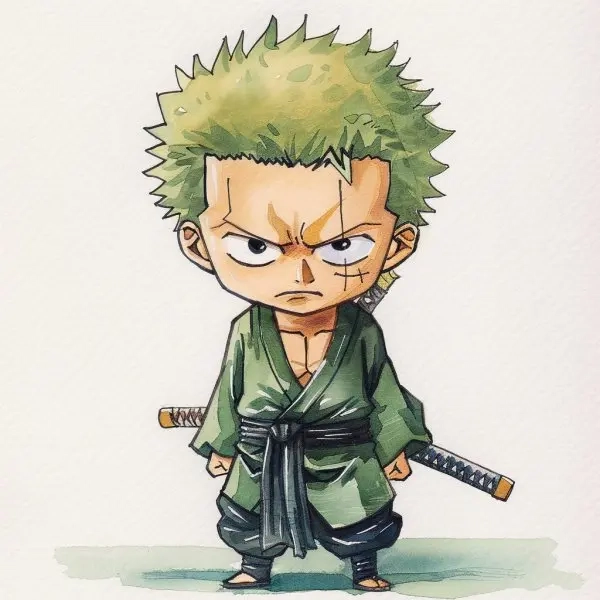 Hình ảnh chibi zoro cute gây sốt mạng xã hội