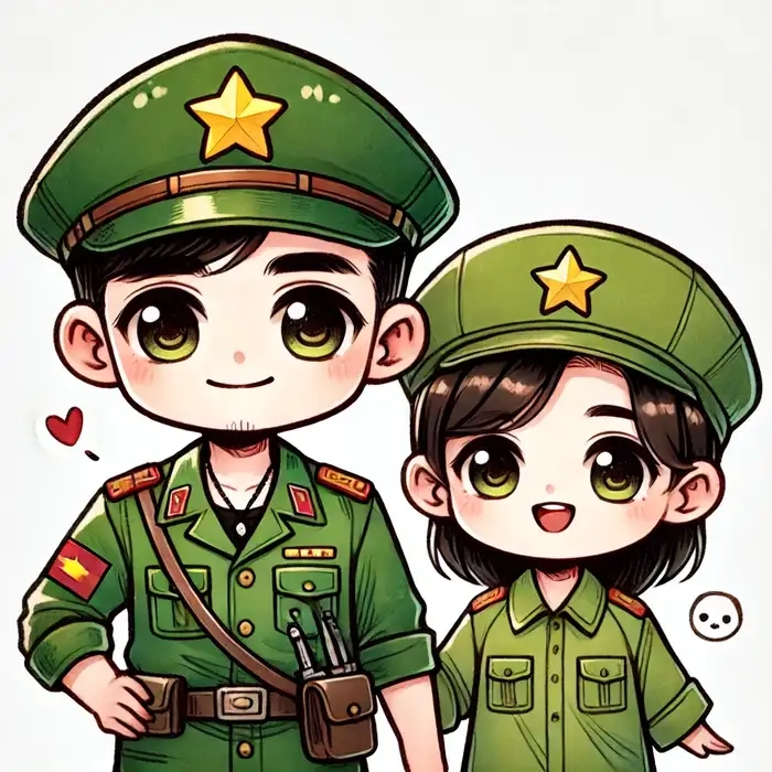 Bộ sưu tập hình ảnh chú bộ đội chibi