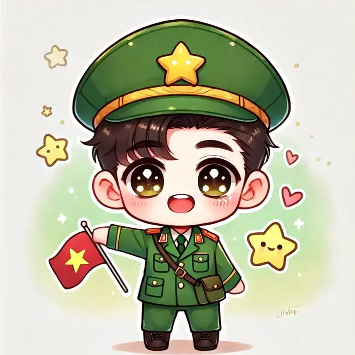 Tạo hình siêu dễ thương chibi bộ đội