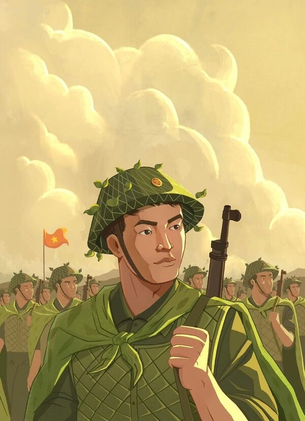 Nét ngây thơ qua hình bộ đội chibi