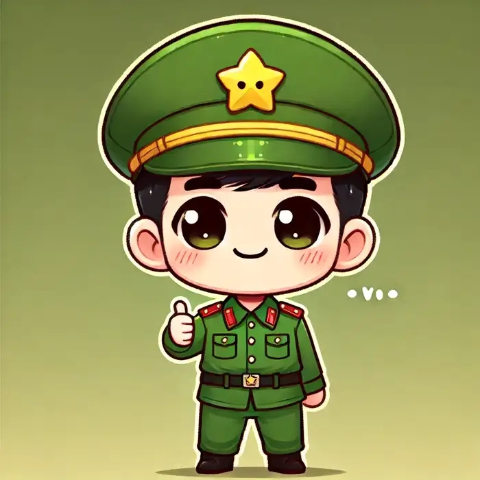 Hình minh họa cực dễ thương hình bộ đội chibi