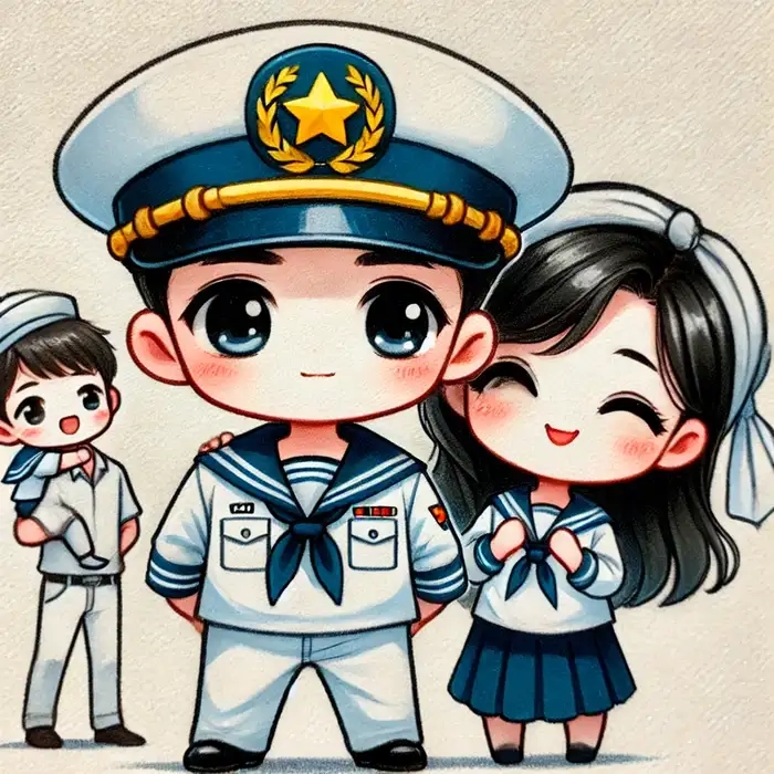 Sáng tạo qua ảnh bộ đội hải quân chibi