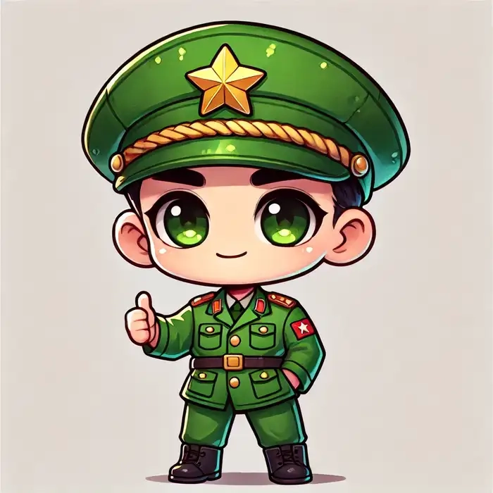 Nét đẹp hài hòa trong hình chibi bộ đội