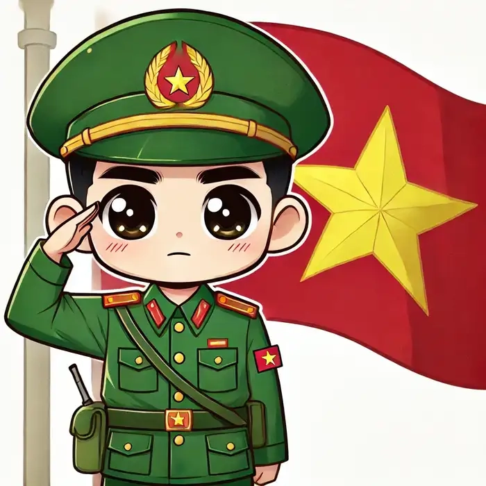 Nét ngộ nghĩnh trong hình ảnh chú bộ đội chibi