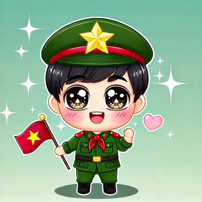 Tải về miễn phí bộ ảnh bộ đội chibi