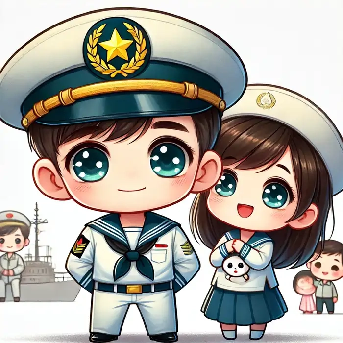 Nét mạnh mẽ và đáng yêu bộ đội hải quân chibi