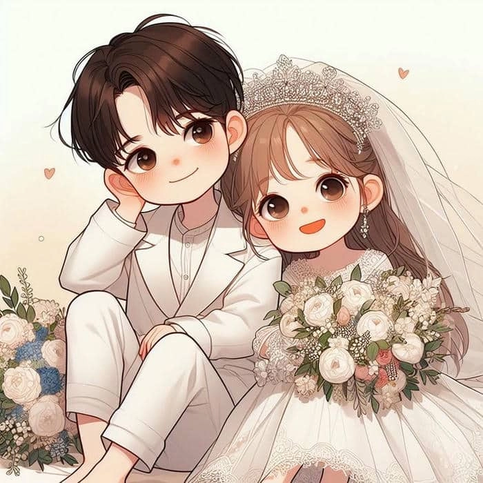 Khám phá ngay bộ ảnh cô dâu chú rể chibi dễ thương