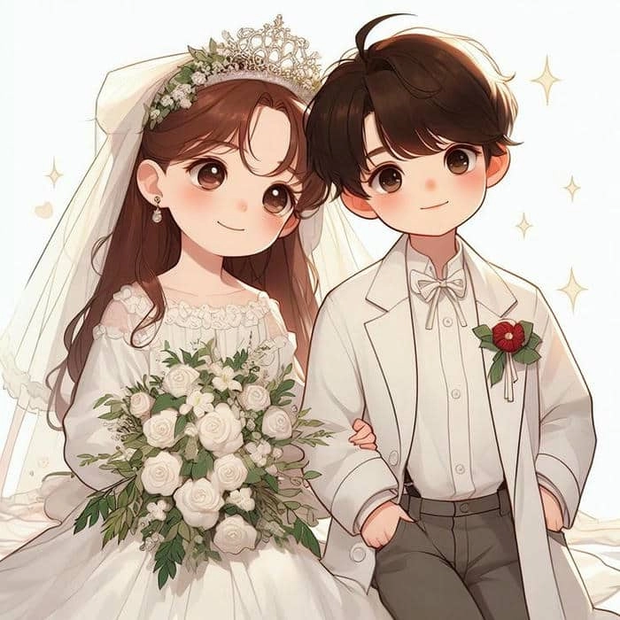Chiêm ngưỡng bộ hình cô dâu chú rể chibi đáng yêu
