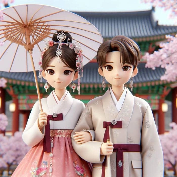 Tải nhanh ảnh cô dâu chú rể hoạt hình cute