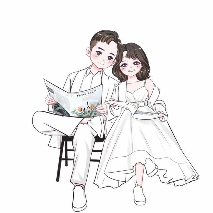 Khám phá bộ ảnh chibi cô dâu chú rể dễ thương