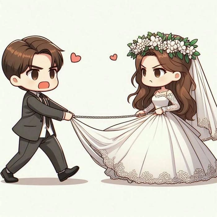Tải ảnh chibi cô dâu chú rể png chất lượng cao