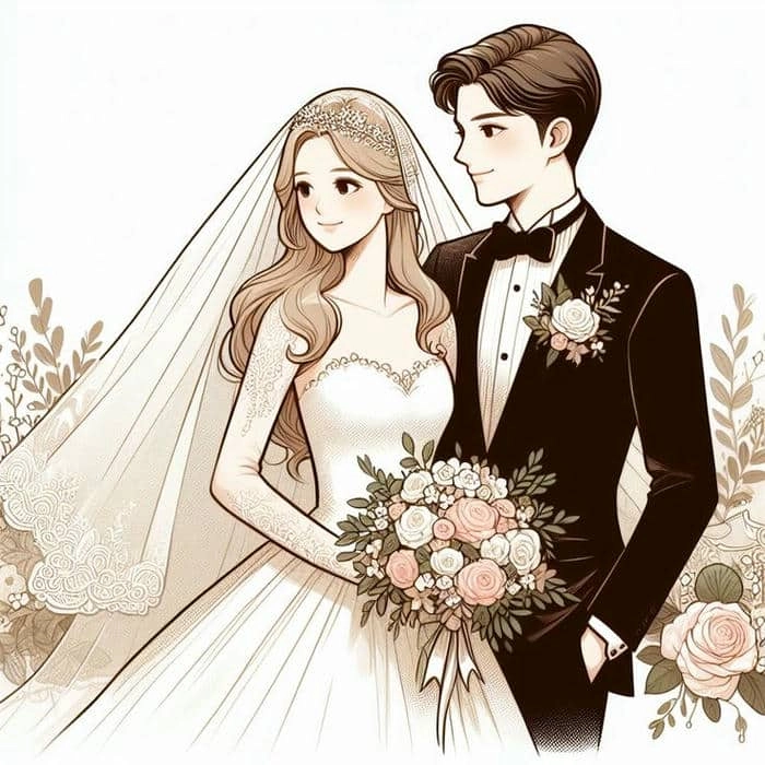 Tải ngay avatar đôi cô dâu chú rể chibi siêu xinh