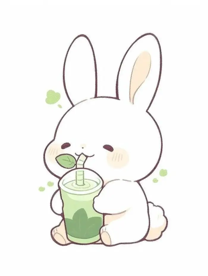 Hình thỏ cute hình chibi đang buồn siêu dễ thương