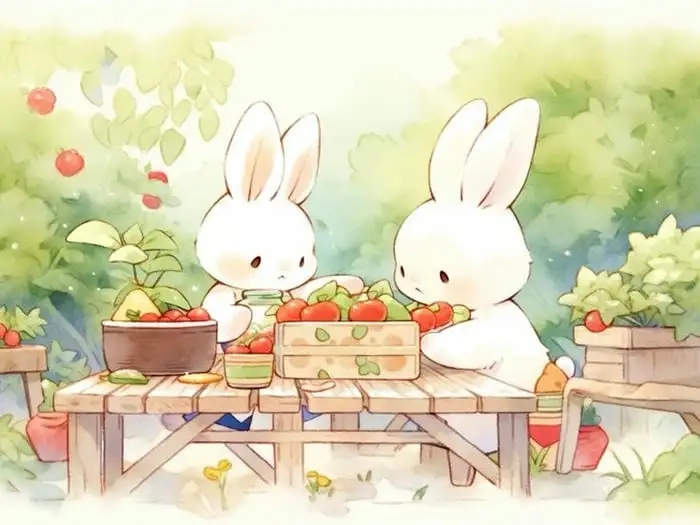 Hình ảnh thỏ chibi dễ thương đầy cảm xúc