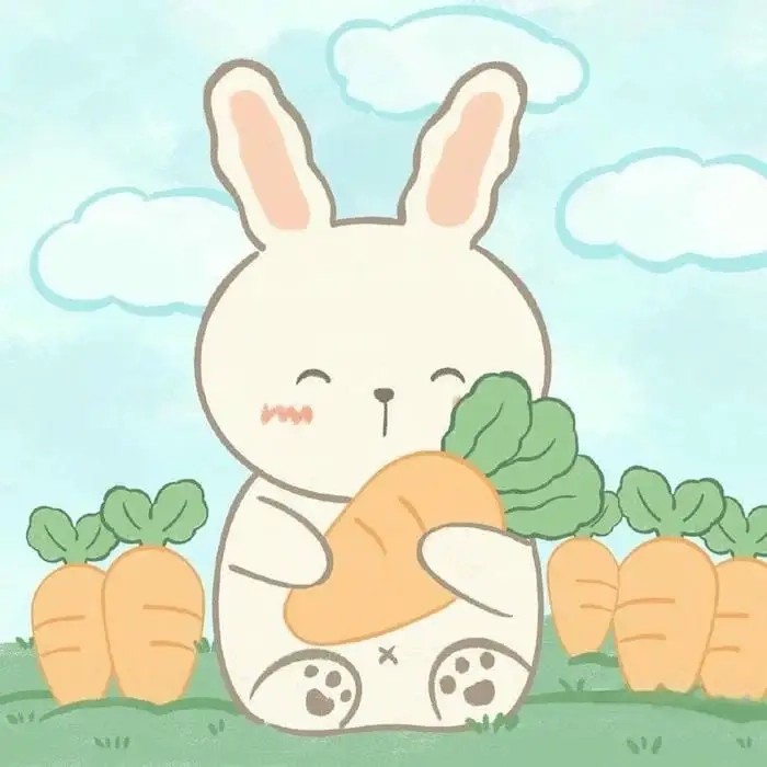 Hình thỏ hoạt hình cute dễ thương cực độ