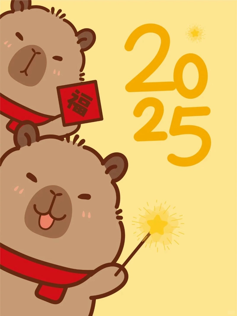 Hình vẽ capybara chibi đơn giản cho mọi người