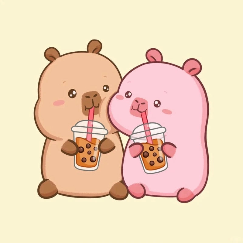 Sáng tạo với chibi hình vẽ capybara chibi cute