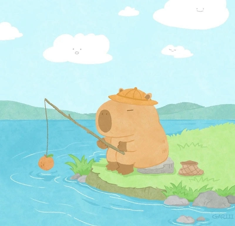 Đáng yêu với hình con capybara chibi